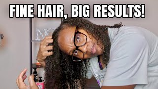 Fine Natural Hair Wash & Go That Actually Looks Full! | Volume + Definition