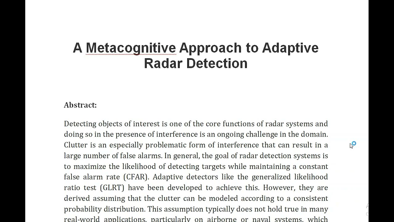 A Metacognitive Approach to Adaptive Radar Detection