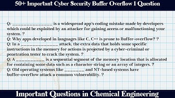 MCQ Questions Cyber Security Buffer Overflow 1 with Answers