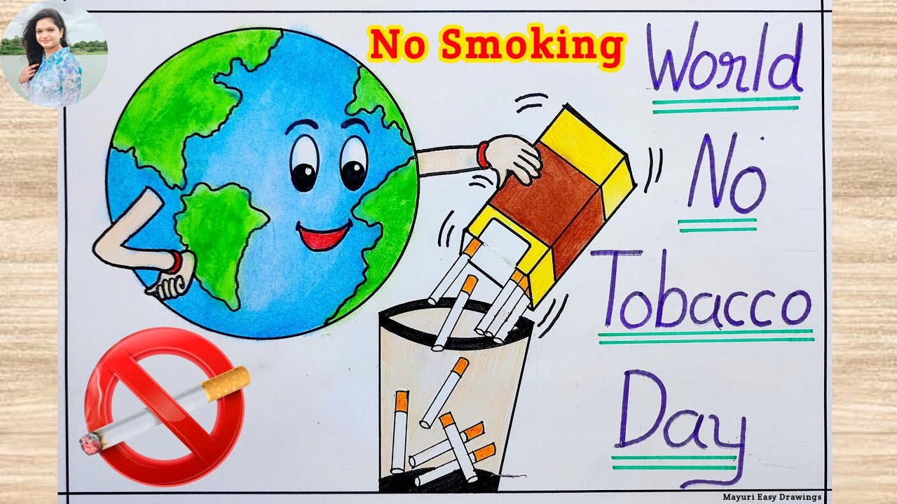 World No Tobacco Day Poster Drawing 🚭 / Anti Tobacco Day Chart Drawing / No Smoking Drawing Easy