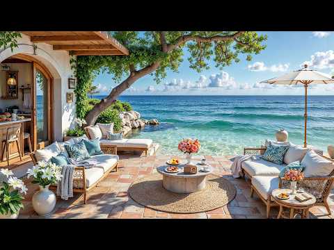 Cover Tropical Seaside Villa Escape 🌴 | Relaxing Jazz, Ocean Waves & Calm Morning Coffee by the Beach ☕