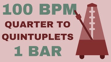 Metronome Click Track - 1 Bar Quarter to Quintuplet Notes 100 bpm - Smartronome