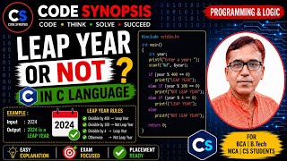 Leap year or not in c programming|Code Synopsis |লিপ ইয়ার চেনার সহজ নিয়ম|কোড সিনপসিস
