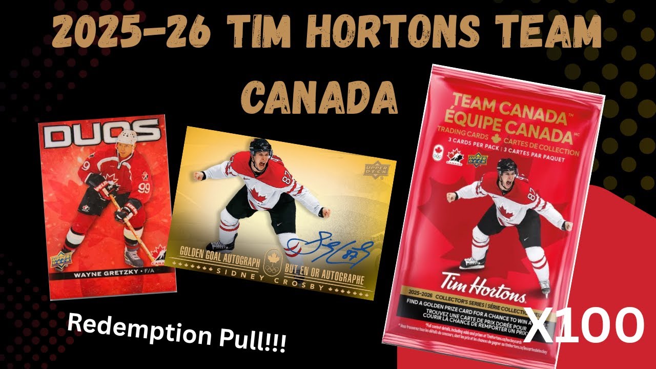 🍁🏒Opening 100 PACKS of 2025-26 Upper Deck Tim Hortons Team Canada Olympic Hockey Cards - RARE PULLS!