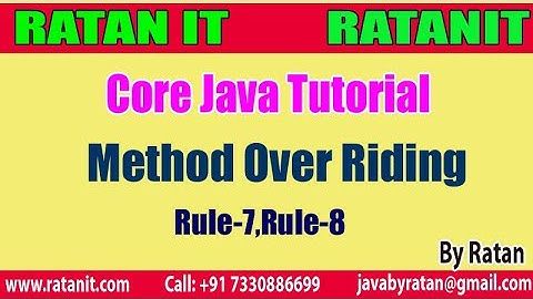 Core Java || Exception Handling || video-13 || Method Overriding Rules || By Ratan Sir