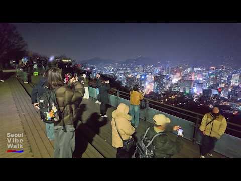 Winter Walk from Myeongdong Fashion Street to Namsan Tower 🌃❄️ Crowded Seoul Night | 4K HDR