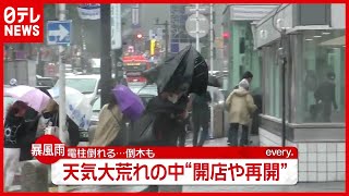 電柱折れ倒木も…広い範囲で天気大荒れ “アジサイ寺”では苦渋の決断（2021年6月4日放送「news every.」より）