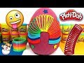 Huevo sorpresa gigante de Slinky o muelle loco de Plastilina Play doh en Español - con Eva y Lina