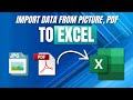 Import Data From Picture or PDF to Excel