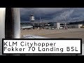 KLM Fokker 70 Landing at Basel-Mulhouse Airport (BSL)