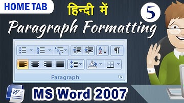 Paragraph Formatting using Paragraph Formatting Tools in MS Word  2007 | Be A Computer Expert
