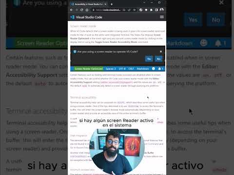 Accesibilidad en #vscode - #programacionenespañol #short