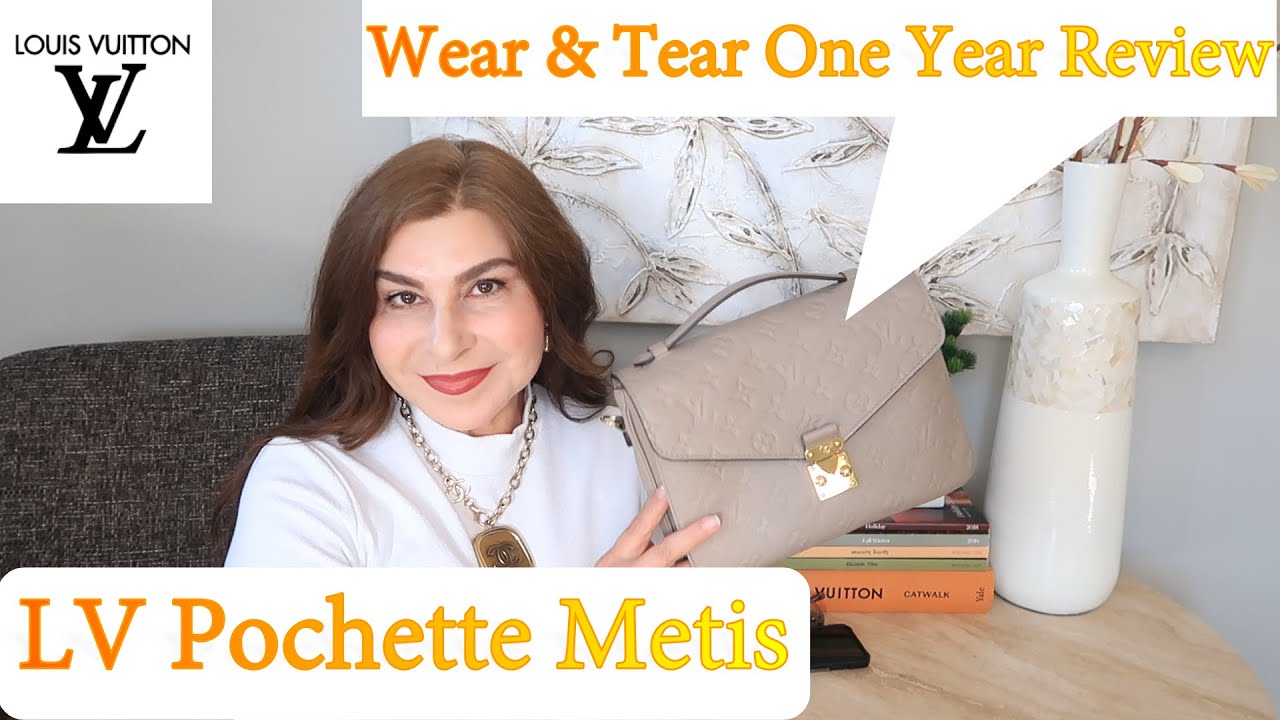 Louis Vuitton Pochette Metis Empriente Tourterelle ( Dove Grey) One  YearReview Wear & Tear