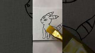 Pokémon Umbreon Painting Transition - Traditional Art Video Game Fanart Before and After