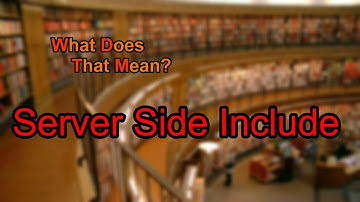 What does Server Side Include mean?
