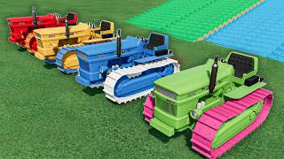 TRANSPORTING &amp; FARM WORK WITH MINI FIAT CRAWLER TRACTORS ! Farming Simulator 22