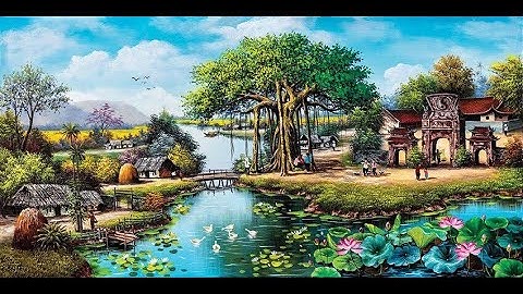 Vẽ tranh phong cảnh đồng quê Việt Nam treo tường – P3