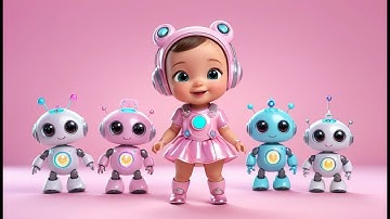 Five Little Robots Dance Along | Fun Robot Learning Song & Counting Dance for Kids | English