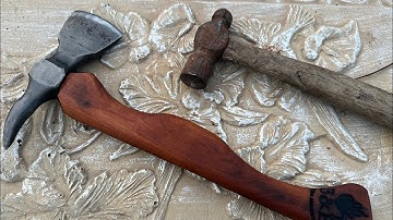 Forging a tomahawk from a ball peen hammer head