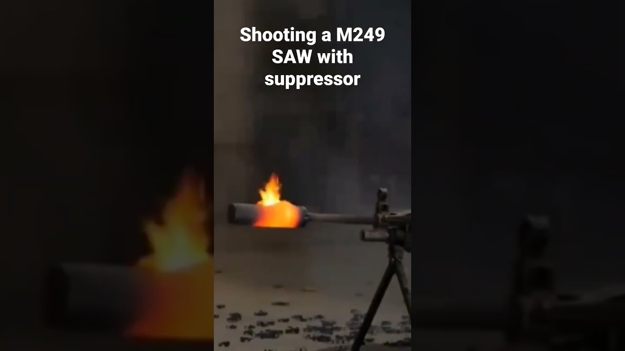 Shooting a M249 SAW with suppressor in U.S shooting range