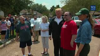 President Trump and the First Lady Stop and Talk to Individuals Impacted by Hurricane Harvey