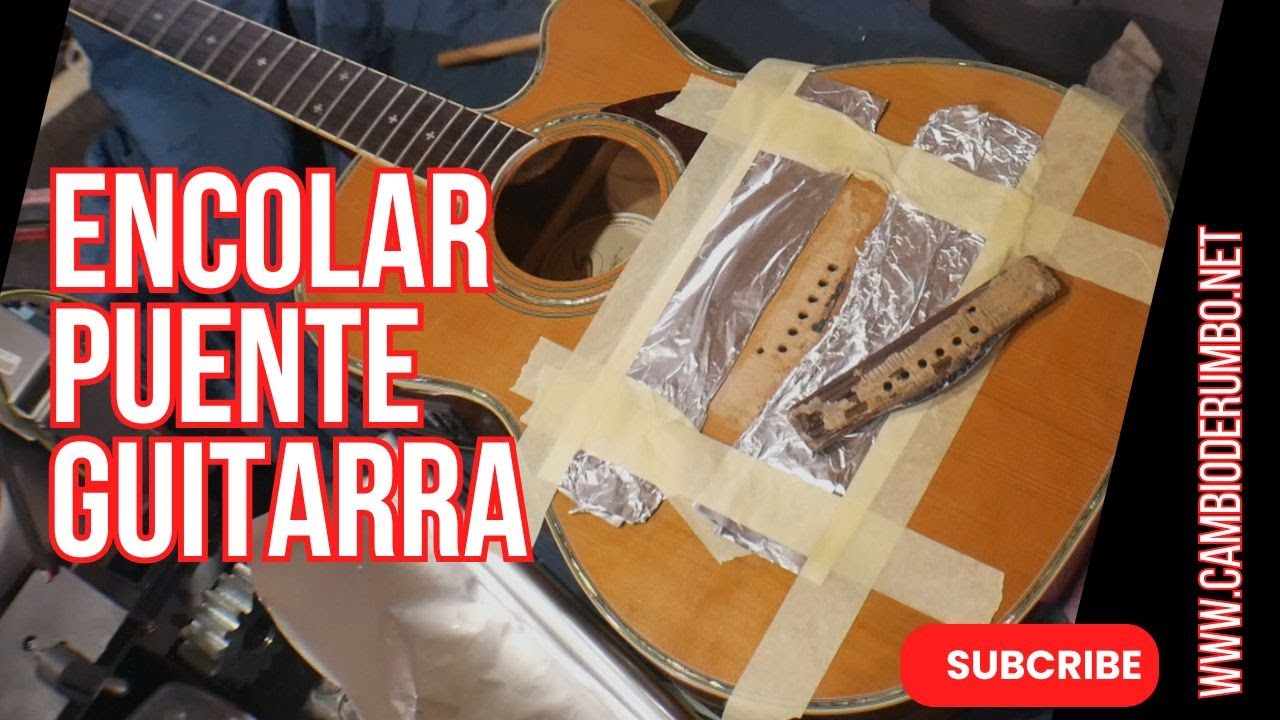 Reparar encolar puente guitarra con herramientas caseras :)