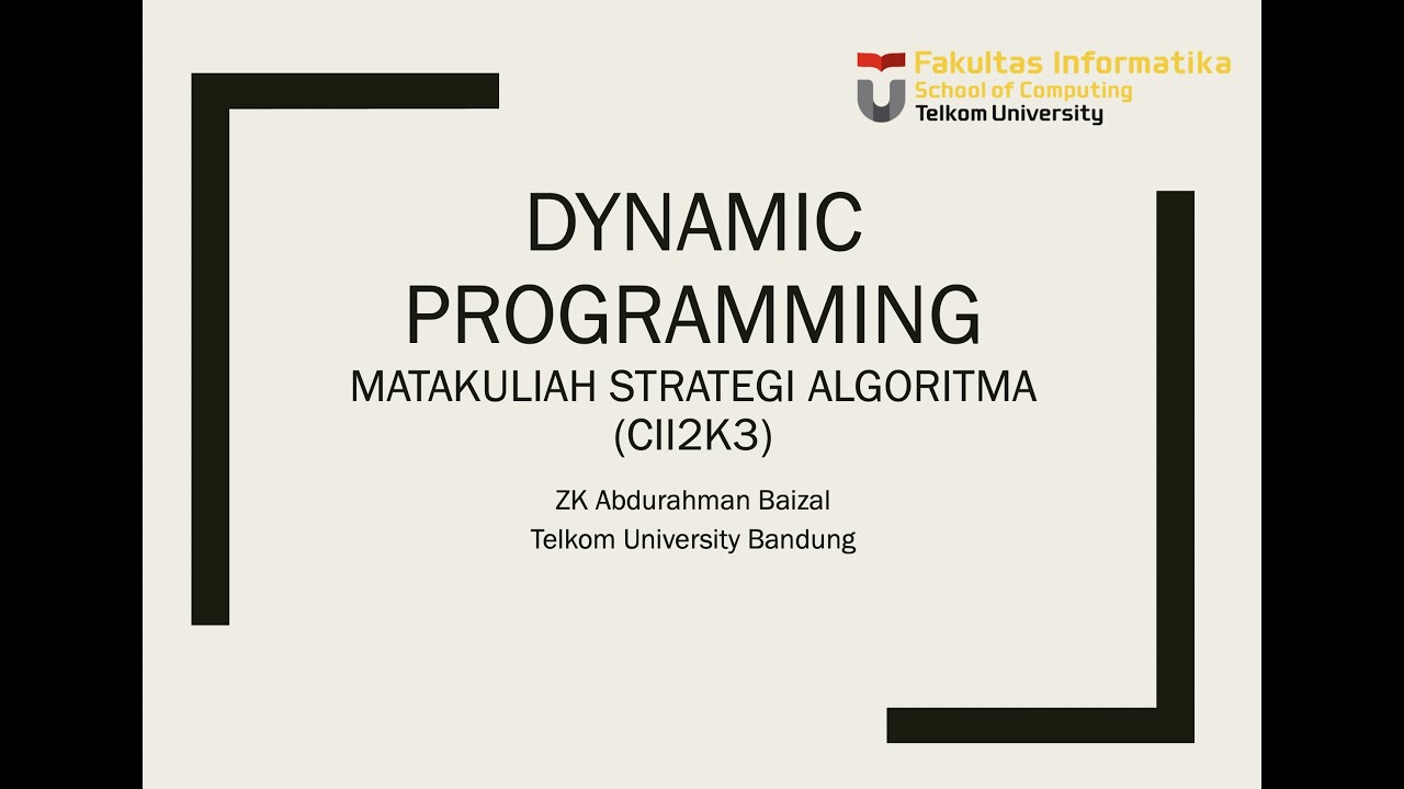 Dynamic Programming Part 2 - YouTube