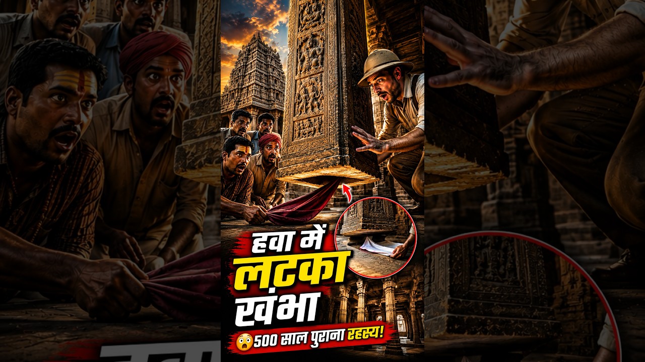 Bharat Ka Sabse Rahasyamayi Hanging Pillar Mandir 😱! #shorts #history #veerabhadra