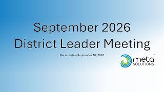 September 2026 District Leader Meeting