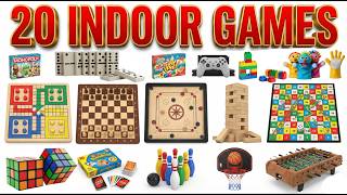 20 Indoor Games Name in Hindi &amp; English | इंडोर गेम्स के नाम | Khushi Mam Ki Pathashaala