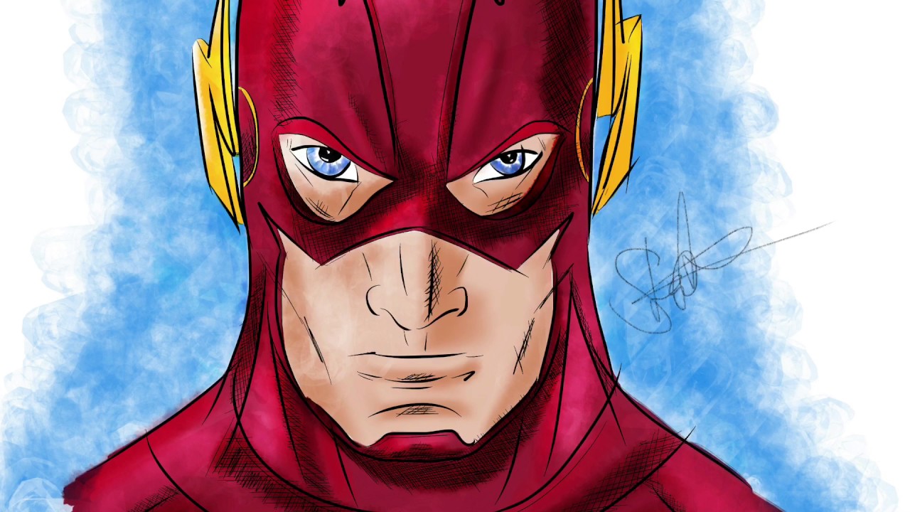 The Flash - digital sketch with Procreate & iPad Pro - YouTube