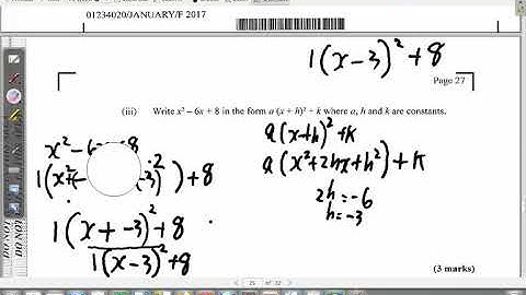 January 2017 Question 9 b CSEC Mathematics Past Paper Solution