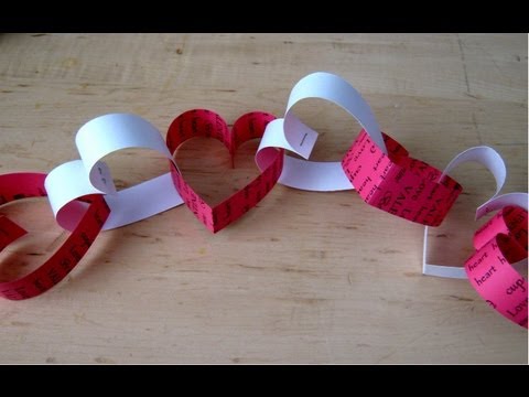 Valentines Day Paper Heart Chain Decoration Youtube