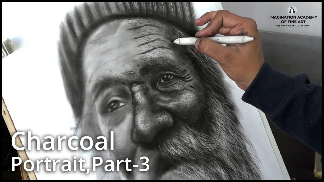 Charcoal Portrait Part3 , Charcoal for Beginners ,Charcoal in easy
