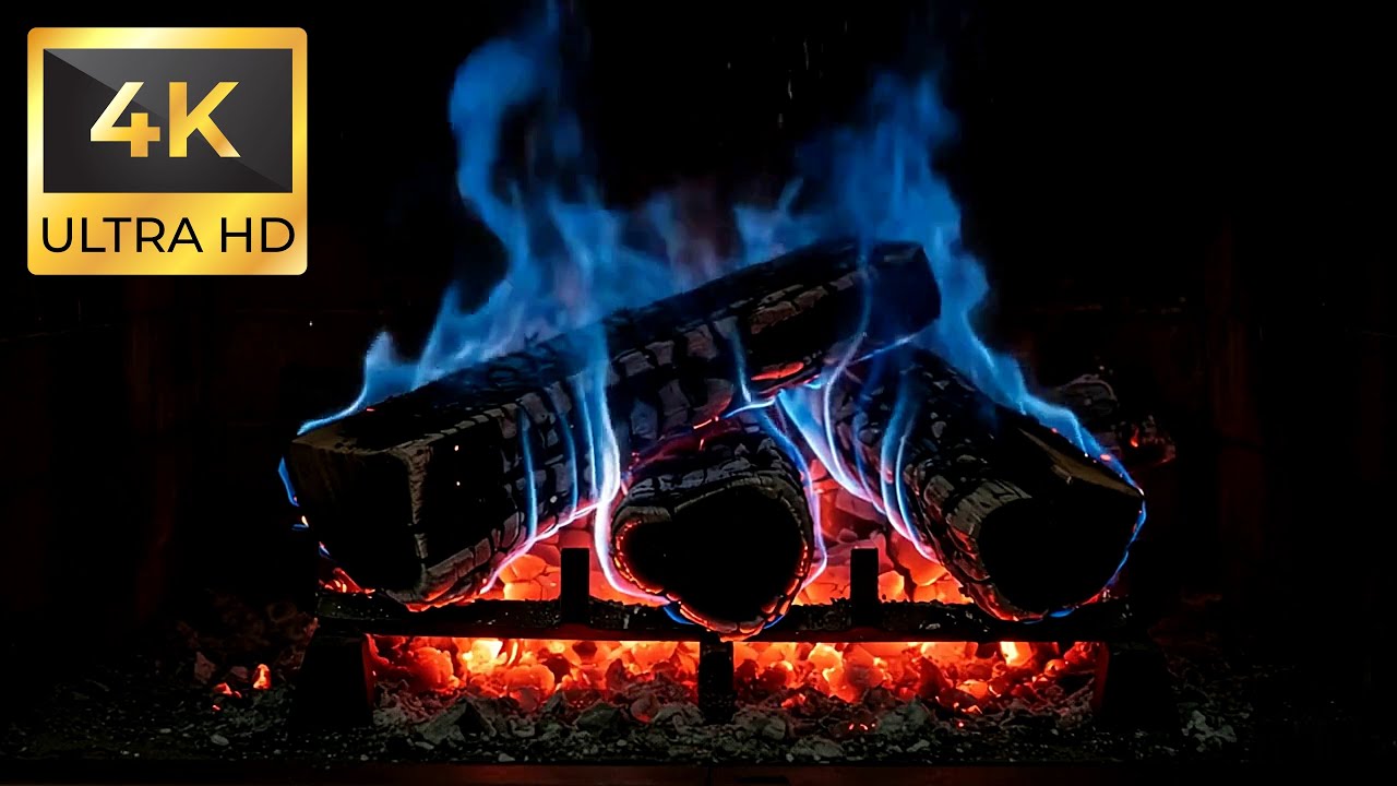 Mystic Blue Fire in 4K | Futuristic Calm Fireplace Ambience 