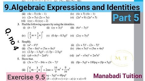 8th class maths| Chapter 9|Algebraic Expressions and identities| Exercise 9.5| Q no 4 part 5|CBSE