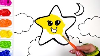 Coloring Happy Star Coloring Book Drawing a Star for Kids