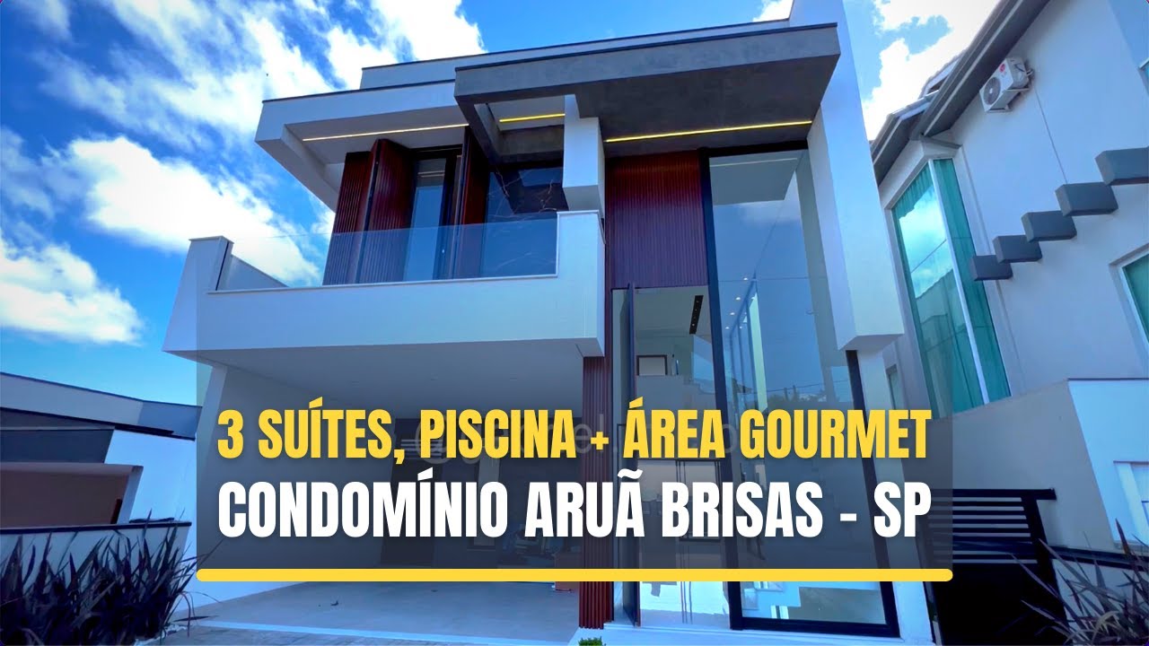Casa à venda no Condomínio Aruã Brisas em Mogi das Cruzes SP | 3 Suítes, piscina e área gourmet