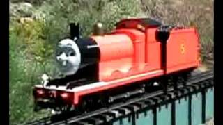 A preview of Bachmann's James the Red Engine large scale starter set