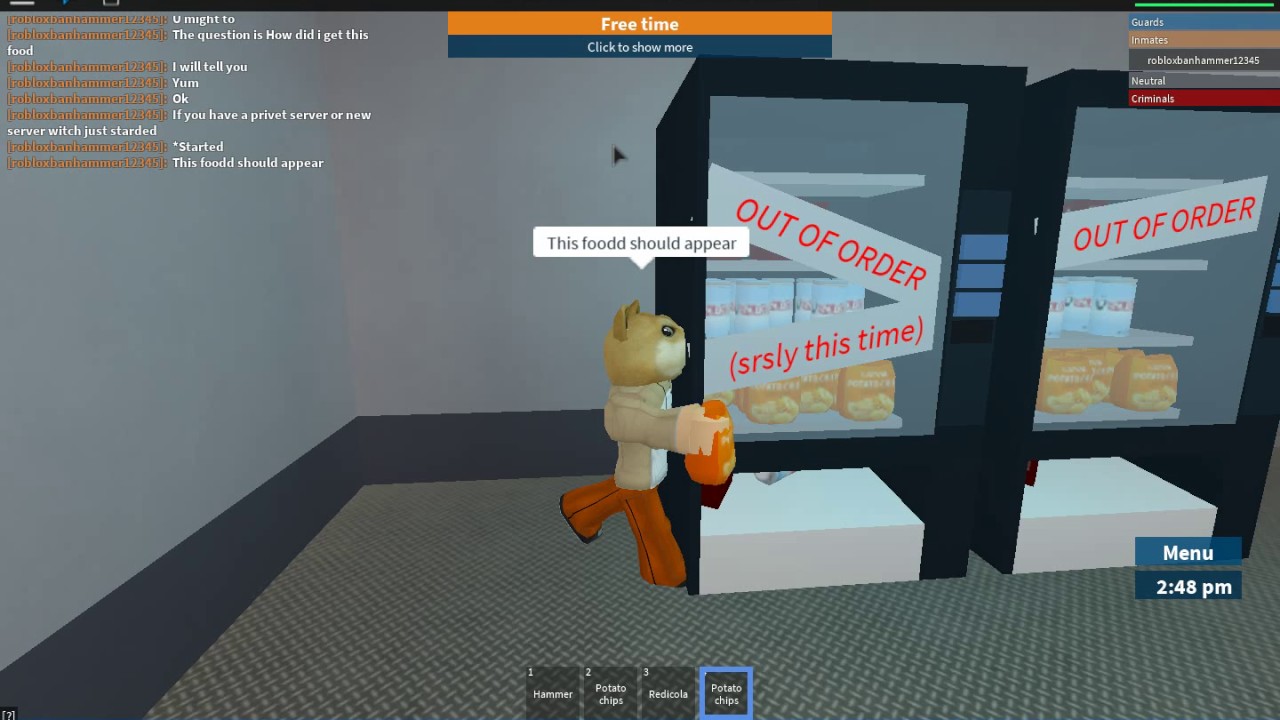 roblox vending prison machine