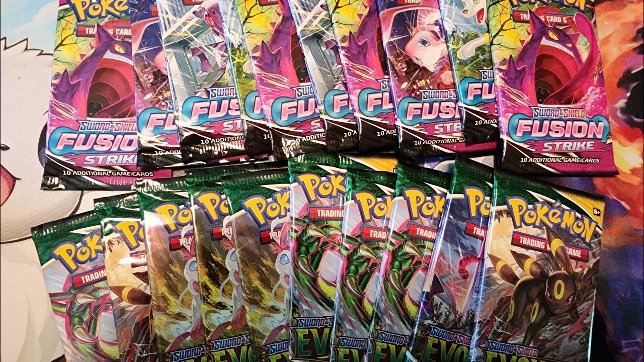 Evolving Skies Vs Fusion Strike 10 Packs Each Pokemon Cards Opening