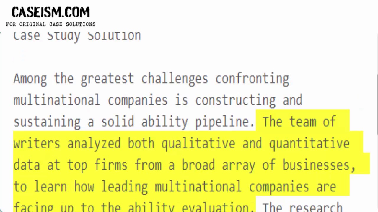 Six Principles of Effective Global Talent Management Case Study Help - Caseism.com