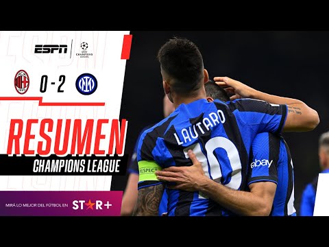 Inter con pie y medio en la final: venció 2-0 de visita al AC Milan