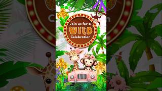 Jungle Theme Birthday Invitation for Baby Girl #shorts