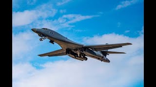 B-1B Lancer and B-2 Bomber Perform Flyovers