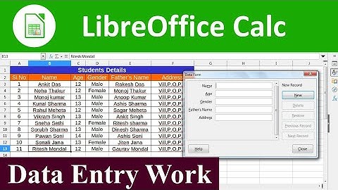 Data Entry using Form in Libreoffice Calc | Data Entry in Calc
