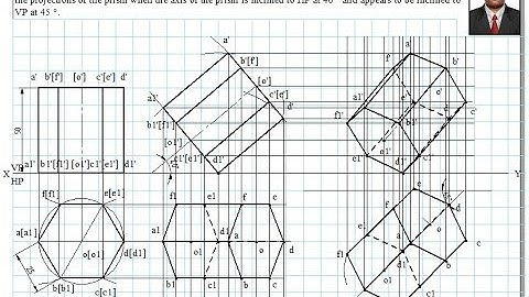 Example 11 on Projection of Solids Manual Drawing
