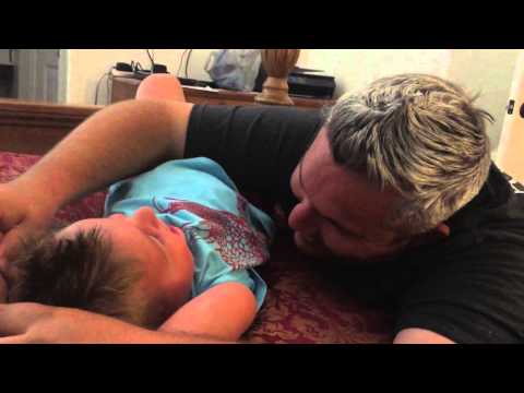 Dad Tickles 3 yr old Son!