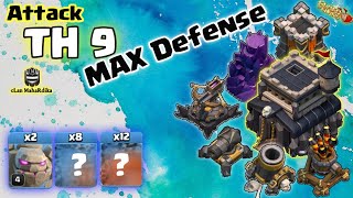 3 star war attack TH 9 Max Defenses | cLan MahaRdika | Clash of Clans