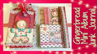 GINGERBREAD Christmas MINI ALBUM/JUNK JOURNAL w/ tutorial Christmas in July Ep 13